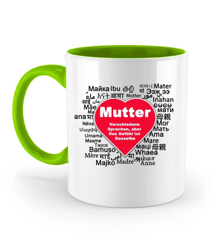 Verschiedene Sprachen aber, Das Gefühl ist Dasselbe Tasse - Spruch Tasse - Personalisierte Tasse - printpod.de