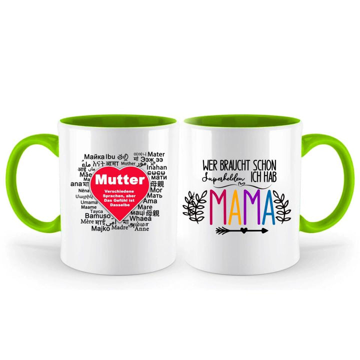 Verschiedene Sprachen aber, Das Gefühl ist Dasselbe Tasse - Spruch Tasse - Personalisierte Tasse - printpod.de