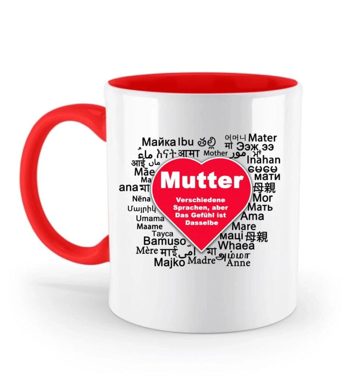 Verschiedene Sprachen aber, Das Gefühl ist Dasselbe Tasse - Spruch Tasse - Personalisierte Tasse - printpod.de