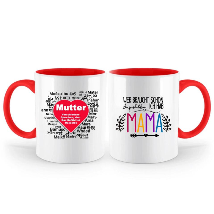 Verschiedene Sprachen aber, Das Gefühl ist Dasselbe Tasse - Spruch Tasse - Personalisierte Tasse - printpod.de