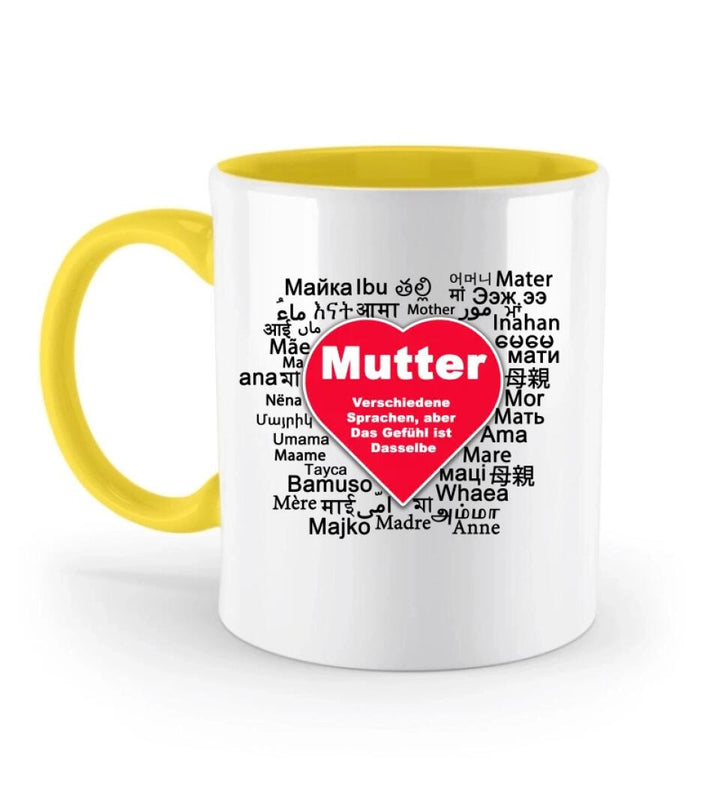 Verschiedene Sprachen aber, Das Gefühl ist Dasselbe Tasse - Spruch Tasse - Personalisierte Tasse - printpod.de