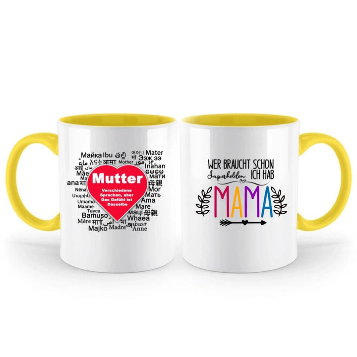 Verschiedene Sprachen aber, Das Gefühl ist Dasselbe Tasse - Spruch Tasse - Personalisierte Tasse - printpod.de