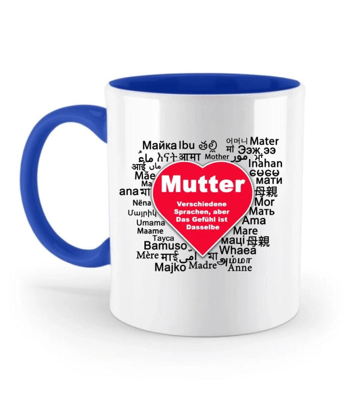 Verschiedene Sprachen aber, Das Gefühl ist Dasselbe Tasse - Spruch Tasse - Personalisierte Tasse - printpod.de