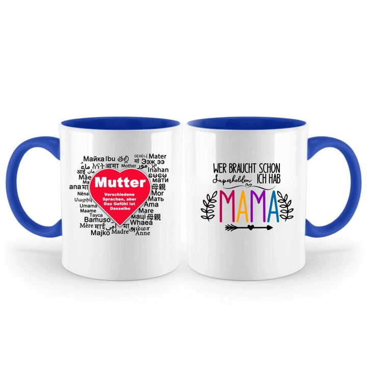 Verschiedene Sprachen aber, Das Gefühl ist Dasselbe Tasse - Spruch Tasse - Personalisierte Tasse - printpod.de