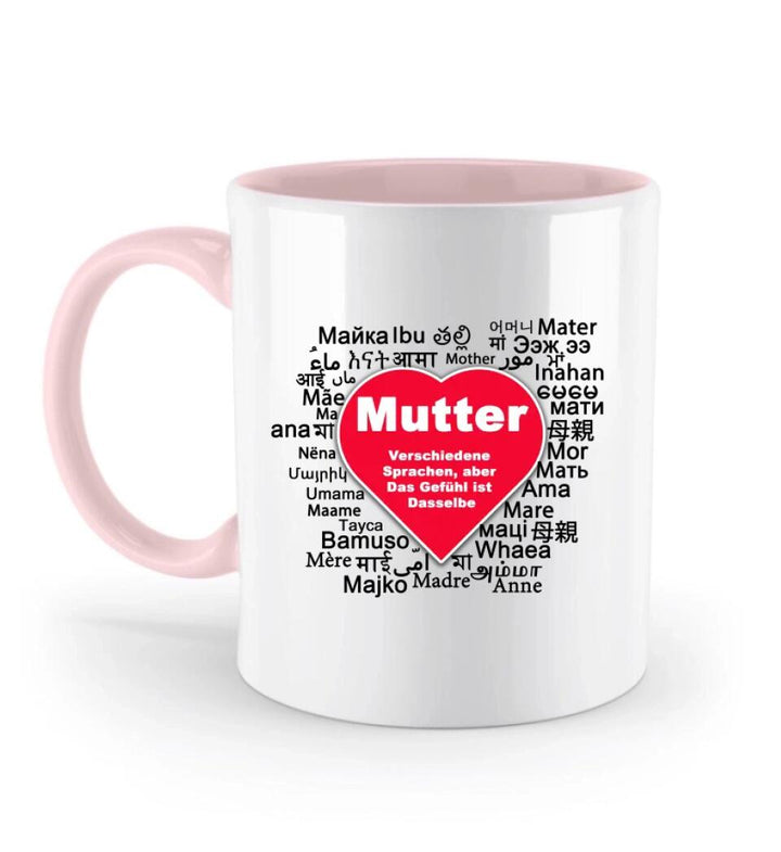 Verschiedene Sprachen aber, Das Gefühl ist Dasselbe Tasse - Spruch Tasse - Personalisierte Tasse - printpod.de