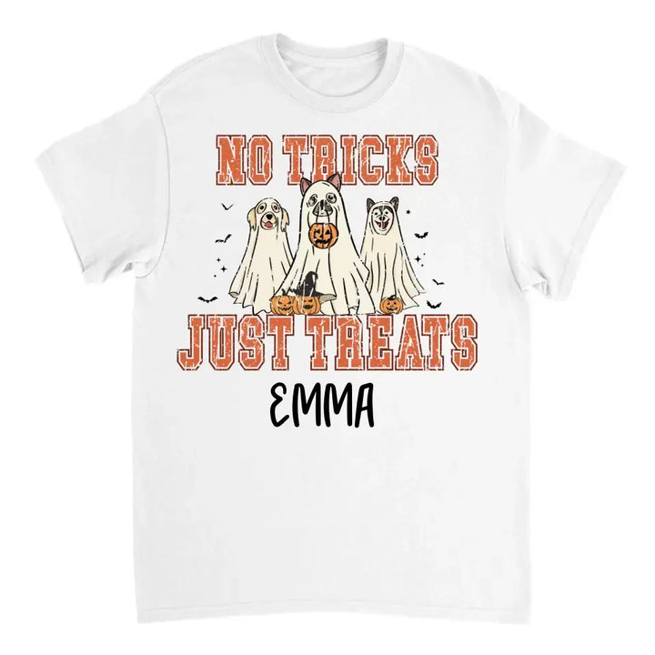 No Tricks, Just Treats Halloween Hunde Personalized T-Shirt