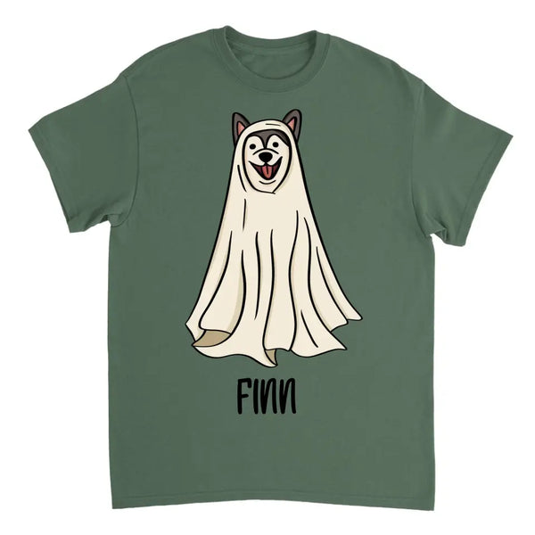 Personalisiertes lustiges Gespenst Hund Halloween T-Shirt