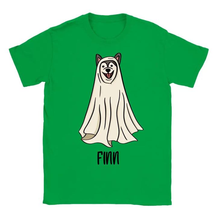 Personalisiertes lustiges Gespenst Hund Halloween T-Shirt - printpod.de