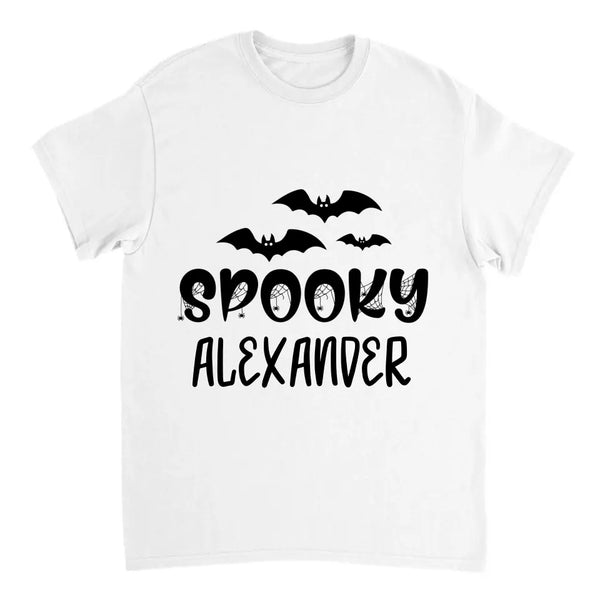 Personalisiertes dunkles Spooky Web Halloween T-Shirt