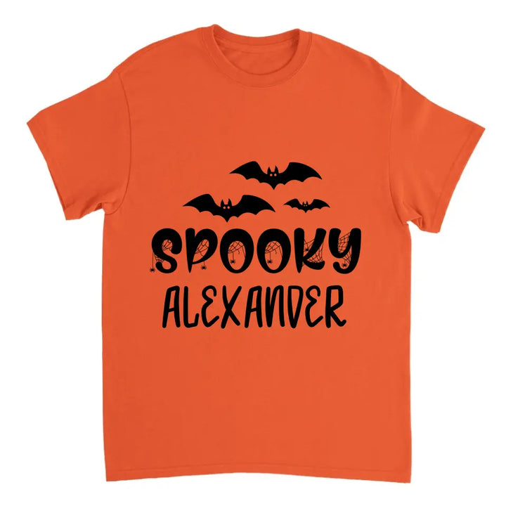 Personalisiertes dunkles Spooky Web Halloween T-Shirt - printpod.de