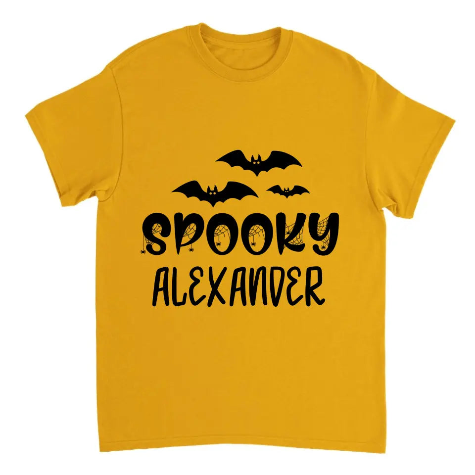 Personalisiertes dunkles Spooky Web Halloween T-Shirt - printpod.de