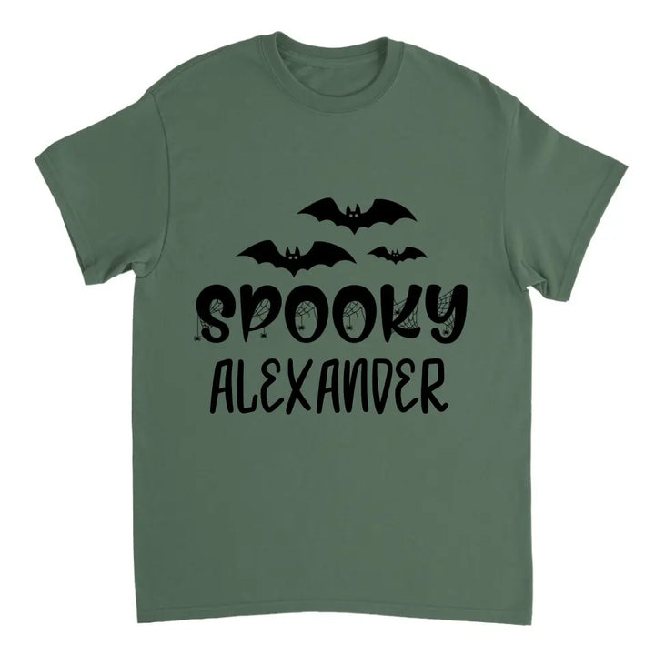 Personalisiertes dunkles Spooky Web Halloween T-Shirt - printpod.de