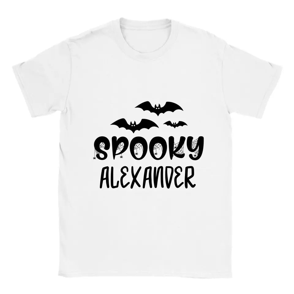 Personalisiertes dunkles Spooky Web Halloween T-Shirt - printpod.de