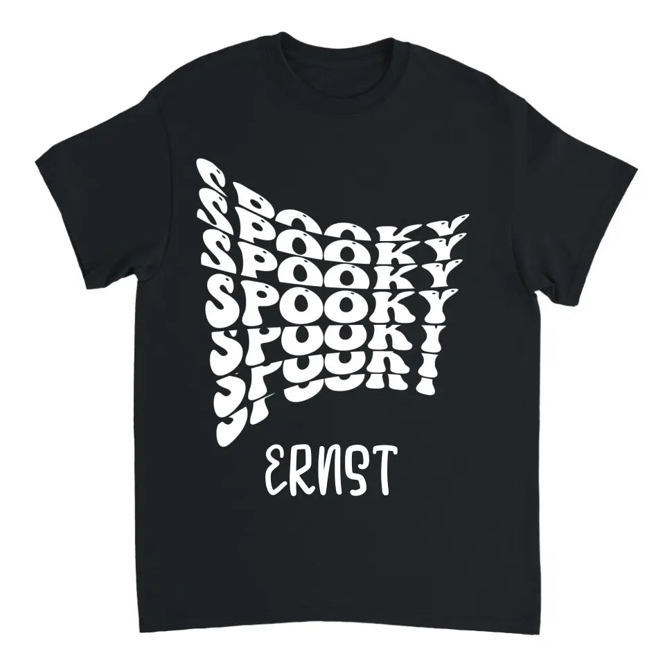 Personalisiertes Spooky Word Typographie Halloween T-Shirt - printpod.de