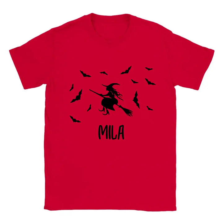 Personalisiertes Fliegende Hexe Halloween T-Shirt - printpod.de