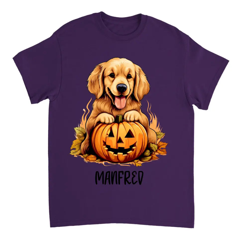 Spooky & Personalisierte Mein Hund mit Scary Pumpkin T-Shirt für Halloween - printpod.de
