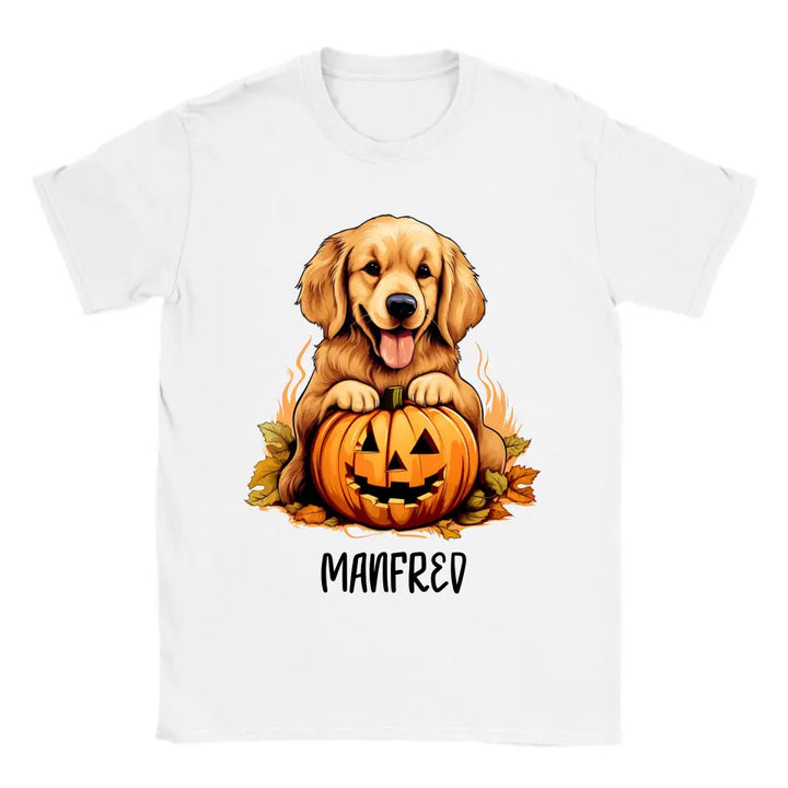 Spooky & Personalisierte Mein Hund mit Scary Pumpkin T-Shirt für Halloween - printpod.de