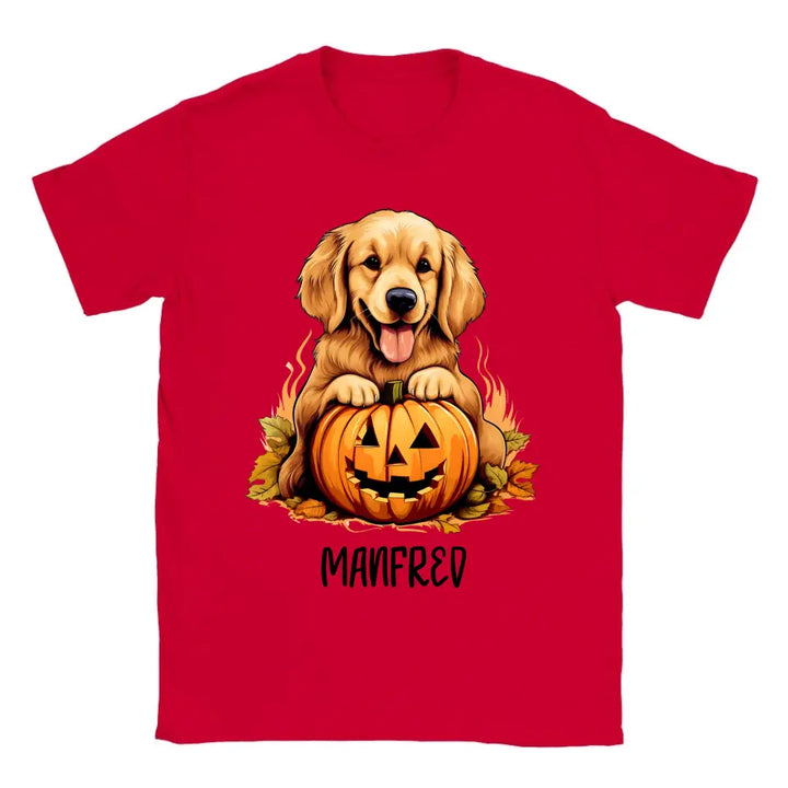 Spooky & Personalisierte Mein Hund mit Scary Pumpkin T-Shirt für Halloween - printpod.de