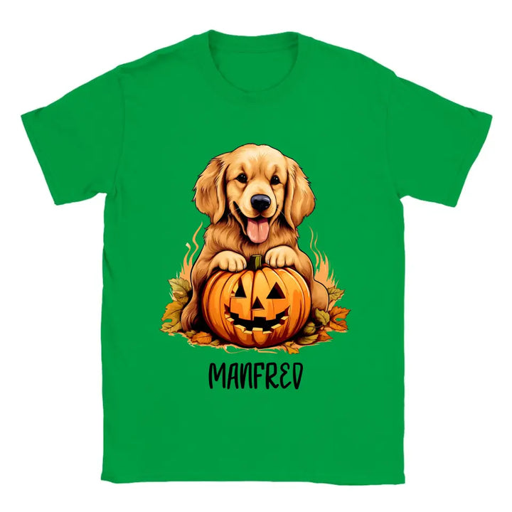 Spooky & Personalisierte Mein Hund mit Scary Pumpkin T-Shirt für Halloween - printpod.de