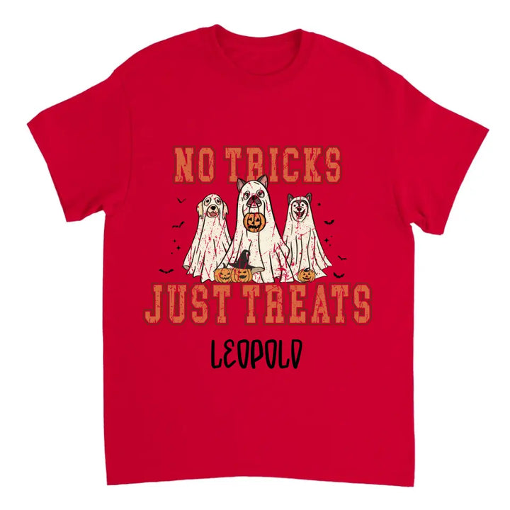 No Tricks, Just Treats Halloween Hunde Personalized T-Shirt - printpod.de