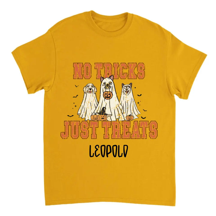 No Tricks, Just Treats Halloween Hunde Personalized T-Shirt - printpod.de