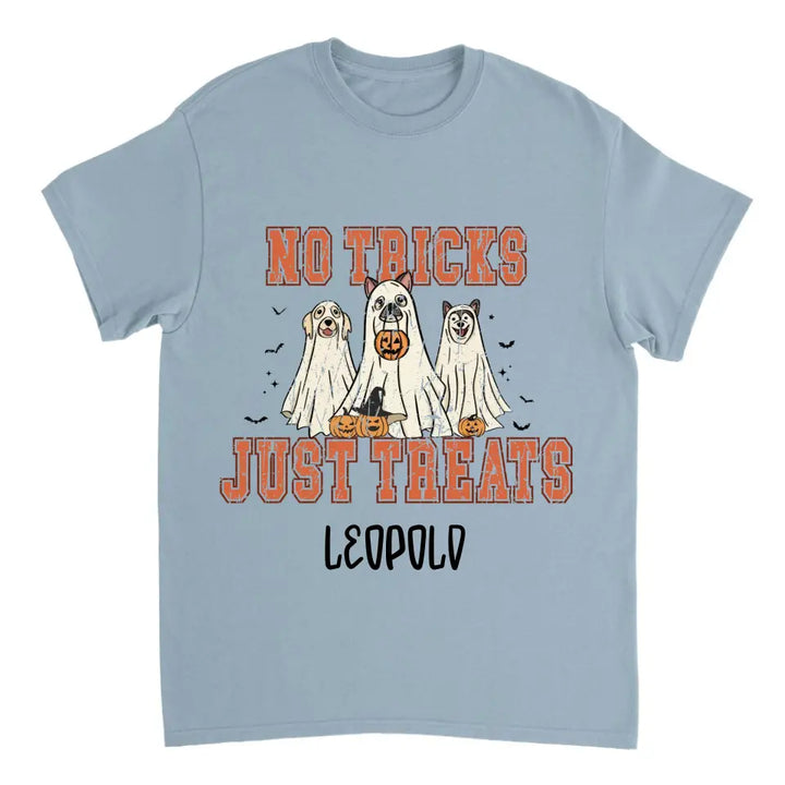 No Tricks, Just Treats Halloween Hunde Personalized T-Shirt - printpod.de