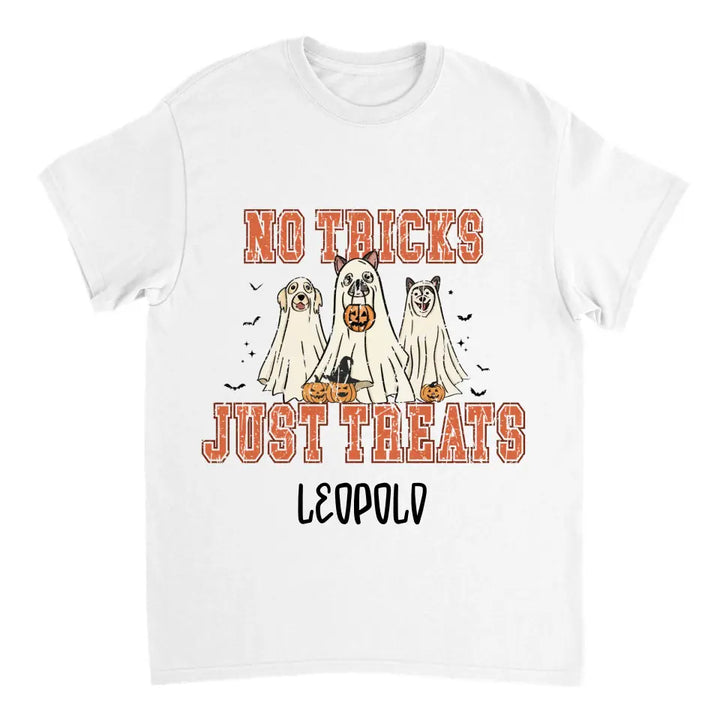 No Tricks, Just Treats Halloween Hunde Personalized T-Shirt - printpod.de