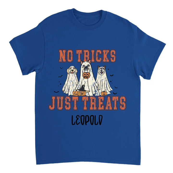 No Tricks, Just Treats Halloween Hunde Personalized T-Shirt - printpod.de