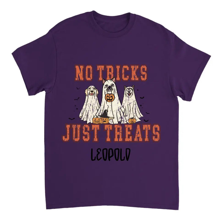 No Tricks, Just Treats Halloween Hunde Personalized T-Shirt - printpod.de