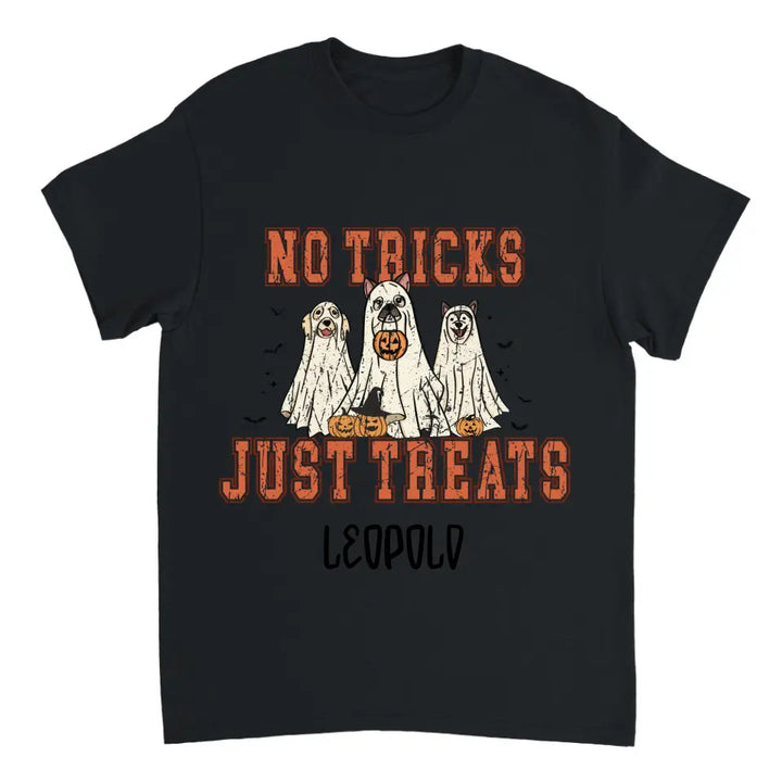 No Tricks, Just Treats Halloween Hunde Personalized T-Shirt - printpod.de