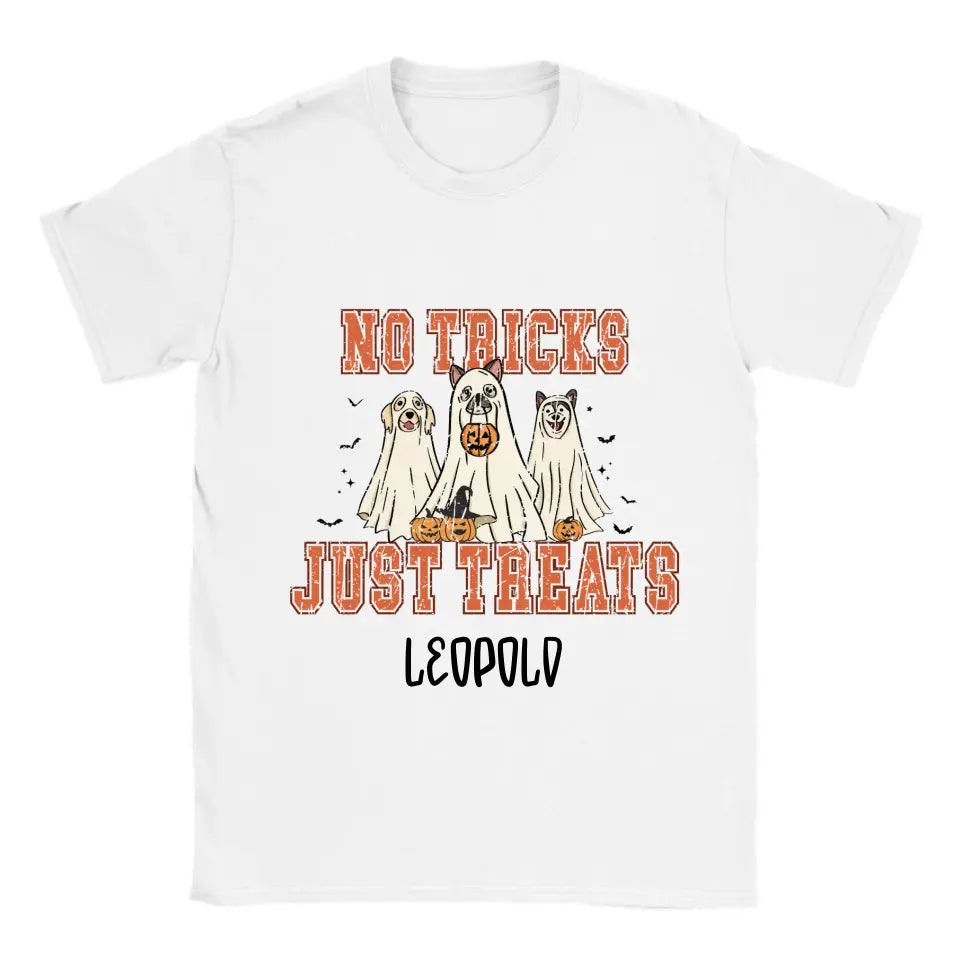 No Tricks, Just Treats Halloween Hunde Personalized T-Shirt - printpod.de