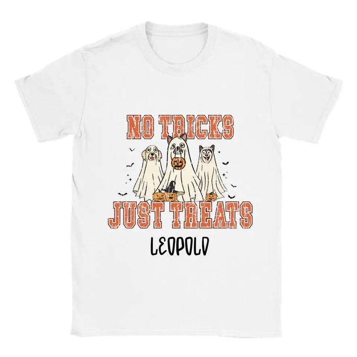 No Tricks, Just Treats Halloween Hunde Personalized T-Shirt - printpod.de