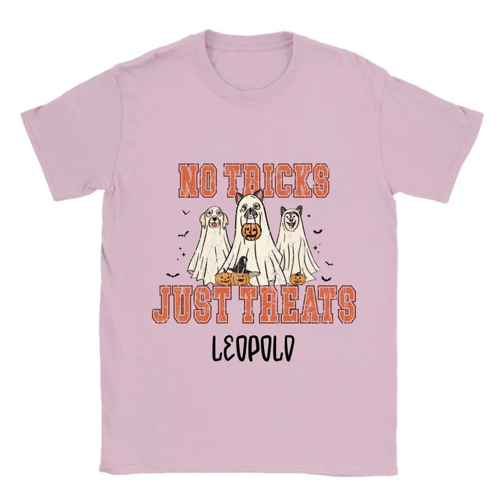 No Tricks, Just Treats Halloween Hunde Personalized T-Shirt - printpod.de