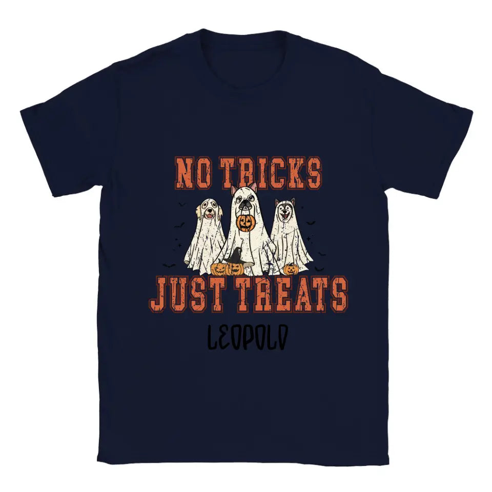 No Tricks, Just Treats Halloween Hunde Personalized T-Shirt - printpod.de