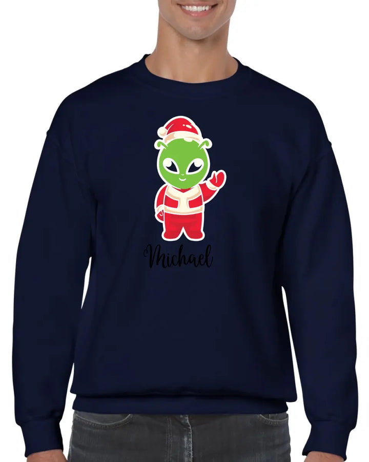 Herren Pullover Langarm Alian Weihnachtsmann - printpod.de