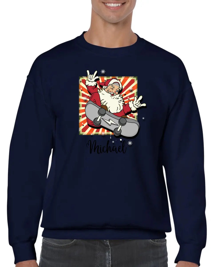 Herren pullover Langarm weihnachtsmann - printpod.de