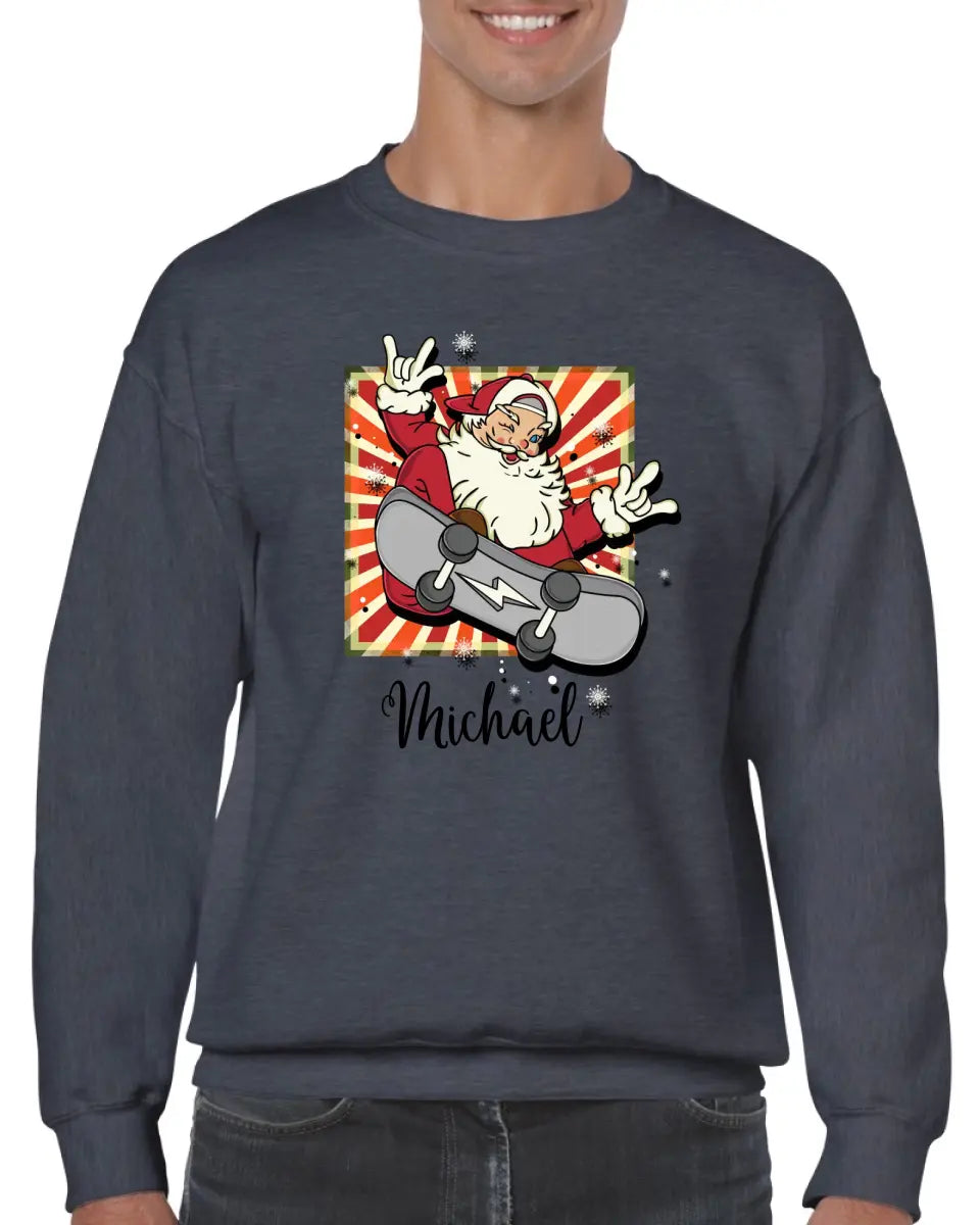 Herren pullover Langarm weihnachtsmann - printpod.de