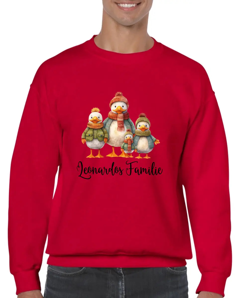 Weihnachtspullover Familie Ente - printpod.de