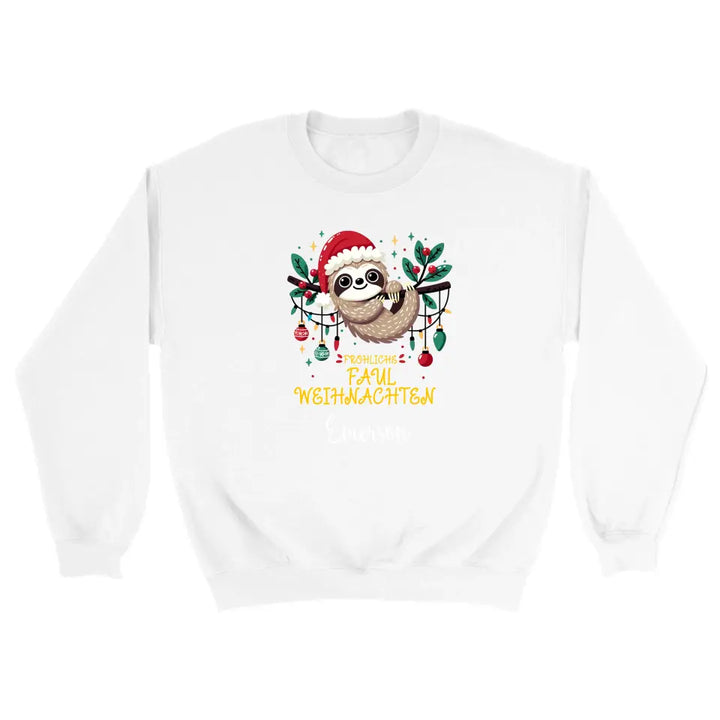 Personalisiert Pullover fröhliches faultier weihnachten - printpod.de