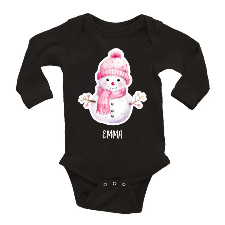 Personalisierte babykleidung babybody Langarm  mit Winter und Weihnachtsmotiv - printpod.de