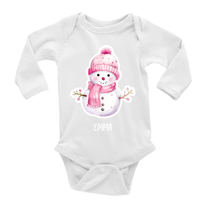 Personalisierte babykleidung babybody Langarm  mit Winter und Weihnachtsmotiv - printpod.de