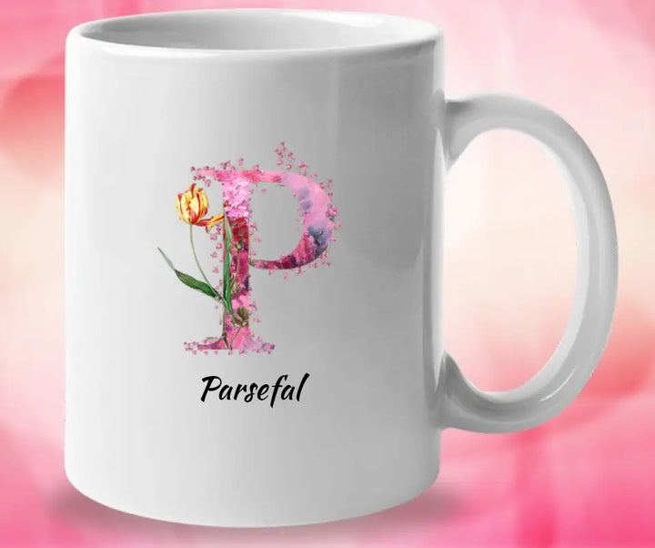 Letters Tasse - florale Alphabet Tasse - printpod.de