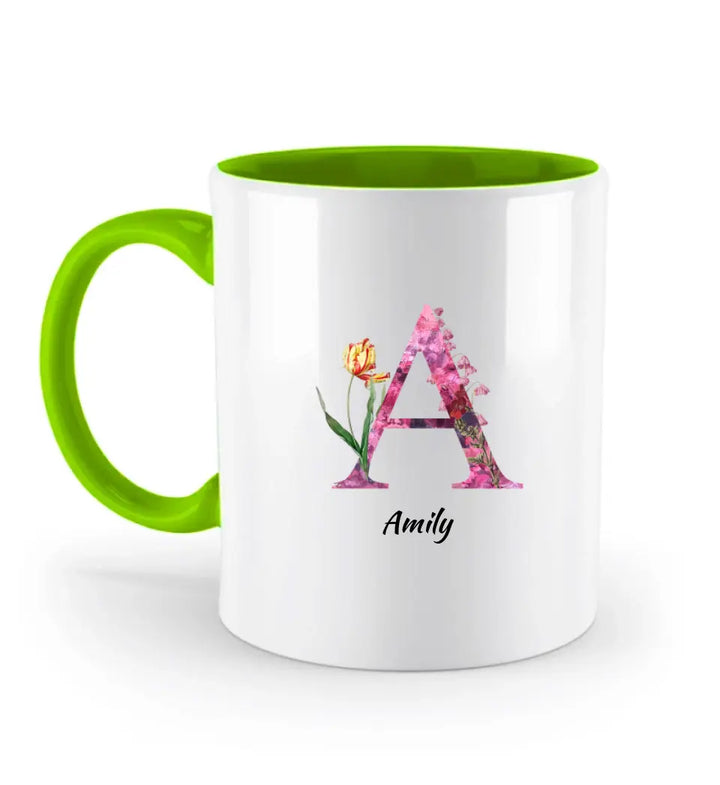 Letters Tasse - florale Alphabet Tasse - printpod.de