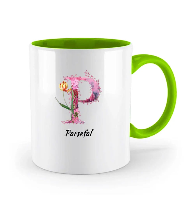 Letters Tasse - florale Alphabet Tasse - printpod.de