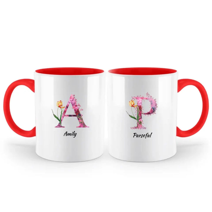 Letters Tasse - florale Alphabet Tasse - printpod.de