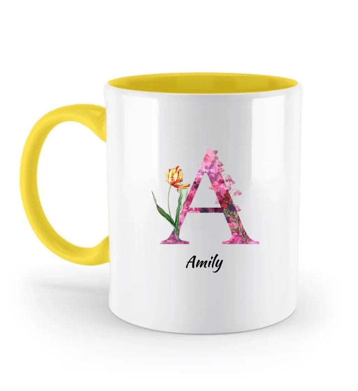 Letters Tasse - florale Alphabet Tasse - printpod.de