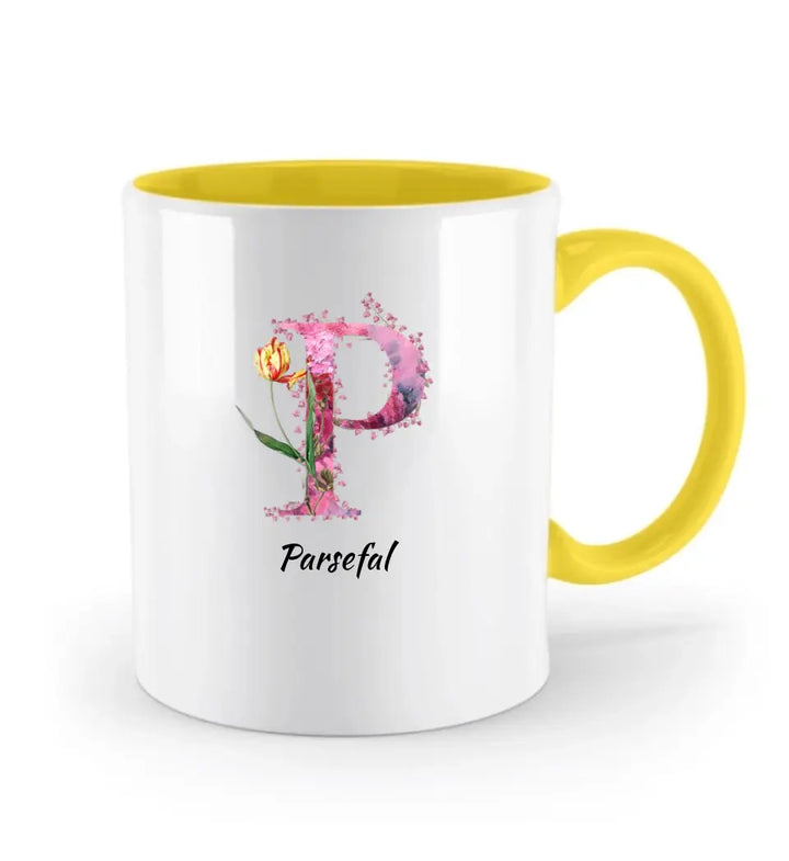 Letters Tasse - florale Alphabet Tasse - printpod.de