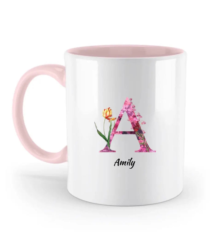 Letters Tasse - florale Alphabet Tasse - printpod.de