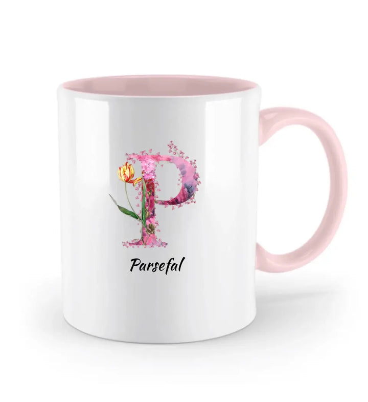 Letters Tasse - florale Alphabet Tasse - printpod.de