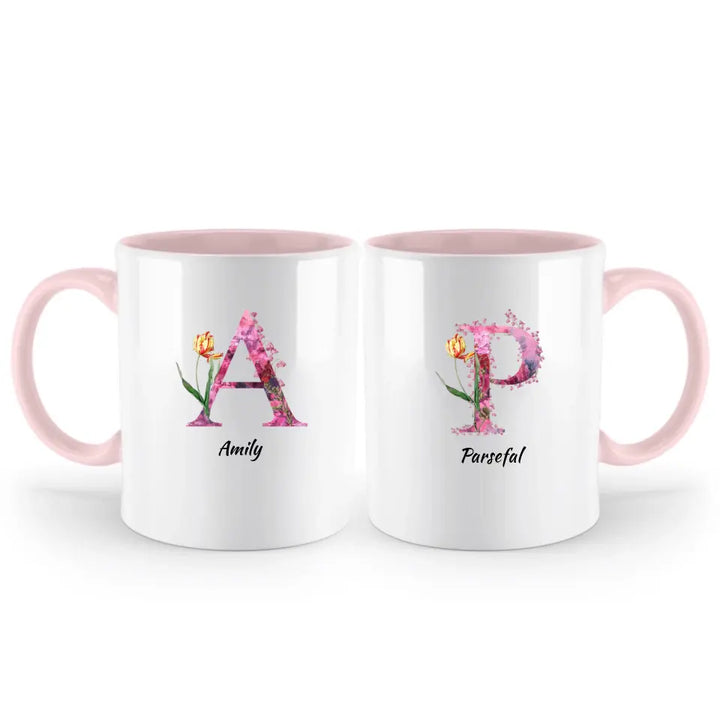 Letters Tasse - florale Alphabet Tasse - printpod.de